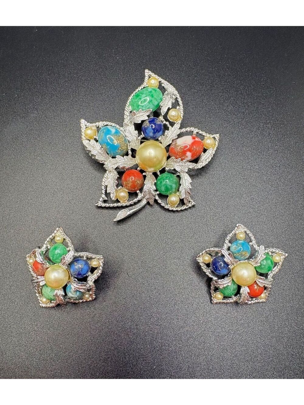 Sarah Coventry 1967 "Fantasy" Brooch & Earring Set